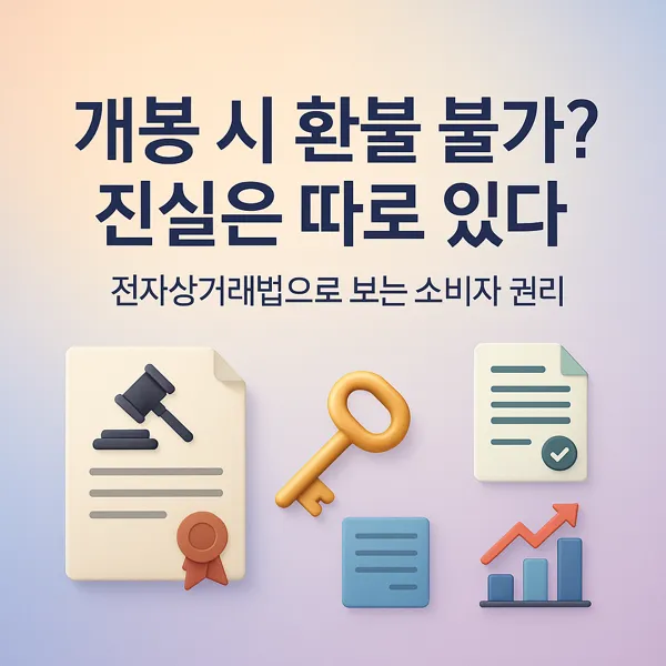 ‘개봉 시 교환·환불 불가’ 문구, 소비자가 반드시 알아야 할 법적 기준 1 ‘개봉 시 교환·환불 불가’ 문구