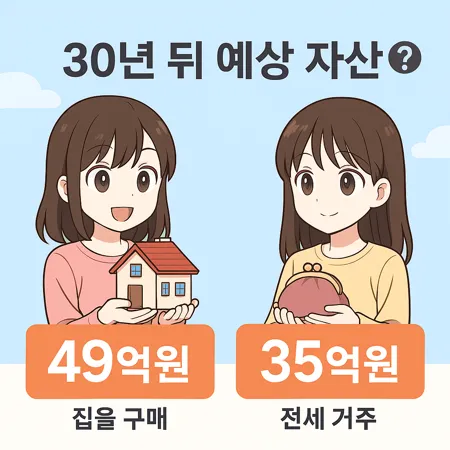 집을 살까, 전세로 살까? 예산이 같을 때 30년 뒤 자산 비교 1 집을 살까, 전세로 살까? 예산이 같을 때 30년 뒤 자산 비교