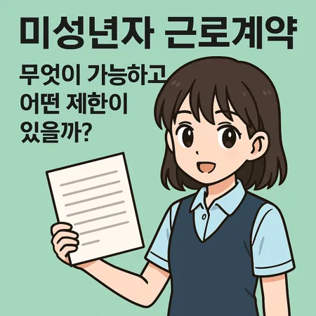 미성년자 근로계약, 무엇이 가능하고 어떤 제한이 있을까? 1 미성년자 근로계약, 무엇이 가능하고 어떤 제한이 있을까?