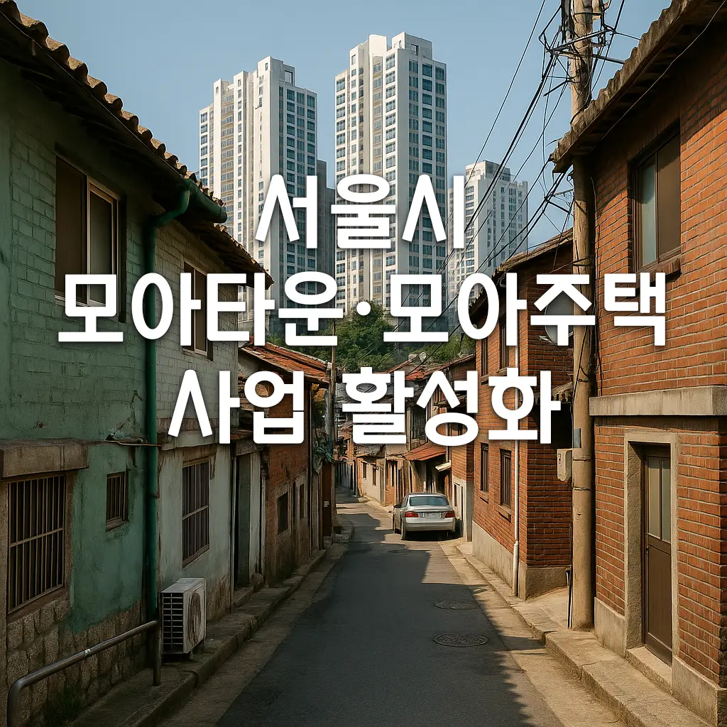 서울시 모아타운·모아주택 사업 활성화로 본격화되는 저층 주거지 재정비 1 서울시 모아타운·모아주택 사업 활성화