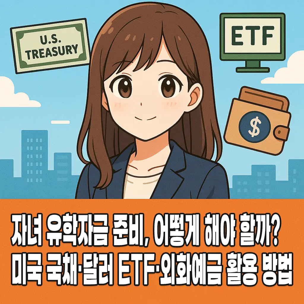 자녀 유학자금 준비, 어떻게 해야 할까? 미국 국채·달러 ETF·외화예금 활용 방법 1 자녀 유학자금 준비, 어떻게 해야 할까? 미국 국채·달러 ETF·외화예금 활용 방법