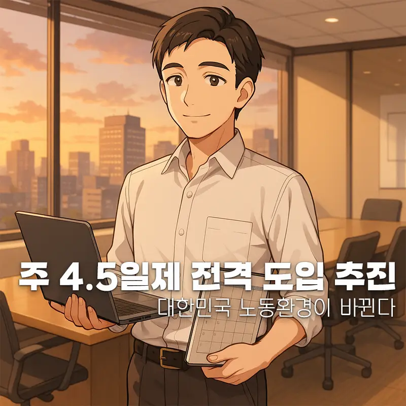 주 4.5일제 전격 도입 추진, 대한민국 노동환경이 바뀐다 1 주 4.5일제 전격 도입 추진, 대한민국 노동환경이 바뀐다