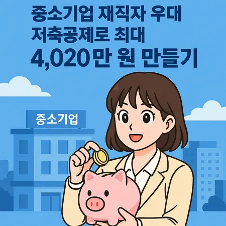 중소기업 재직자 우대 저축공제로 최대 4,020만 원 만들기 1 중소기업 재직자 우대 저축공제로 최대 4,020만 원 만들기