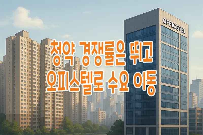 청약 경쟁률은 뛰고, 오피스텔로 수요가 이동하고 있습니다 1 청약 경쟁률은 뛰고, 오피스텔로 수요가 이동