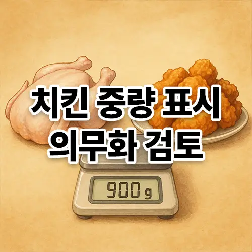 치킨 중량 표시 의무화 검토