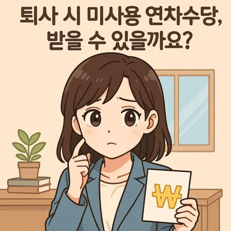 퇴사 시 미사용 연차수당, 받을 수 있을까요? 1 퇴사 시 미사용 연차수당, 받을 수 있을까요?
