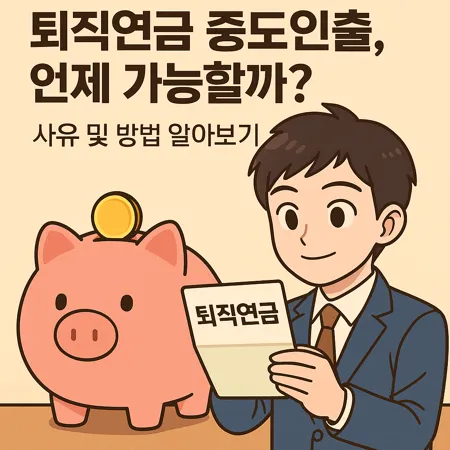 퇴직연금, 중도에 꺼낼 수 있는 상황은? 필수 조건 총정리 1 퇴직연금 중도인출, 언제 가능할까? 사유 및 방법 알아보기