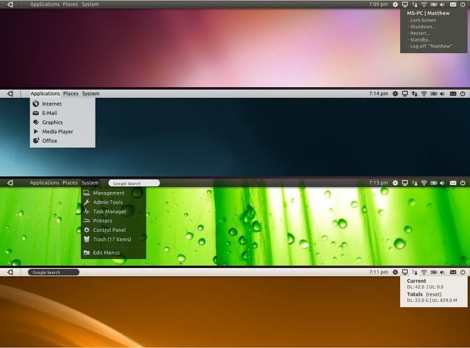 gnome panel for rainmeter by col darby d3an3y1