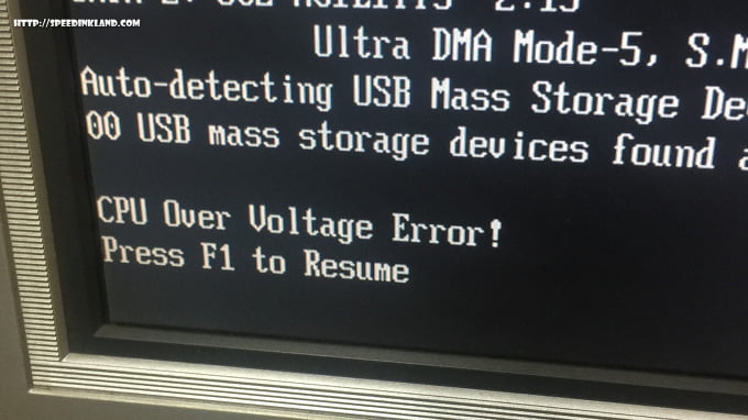 컴퓨터 부팅 중 꺼짐 현상 CPU Over Voltage Error!