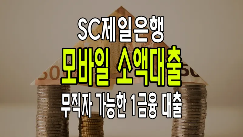 SC제일은행 모바일 소액대출 주부 무직자 추정소득으로 이용가능