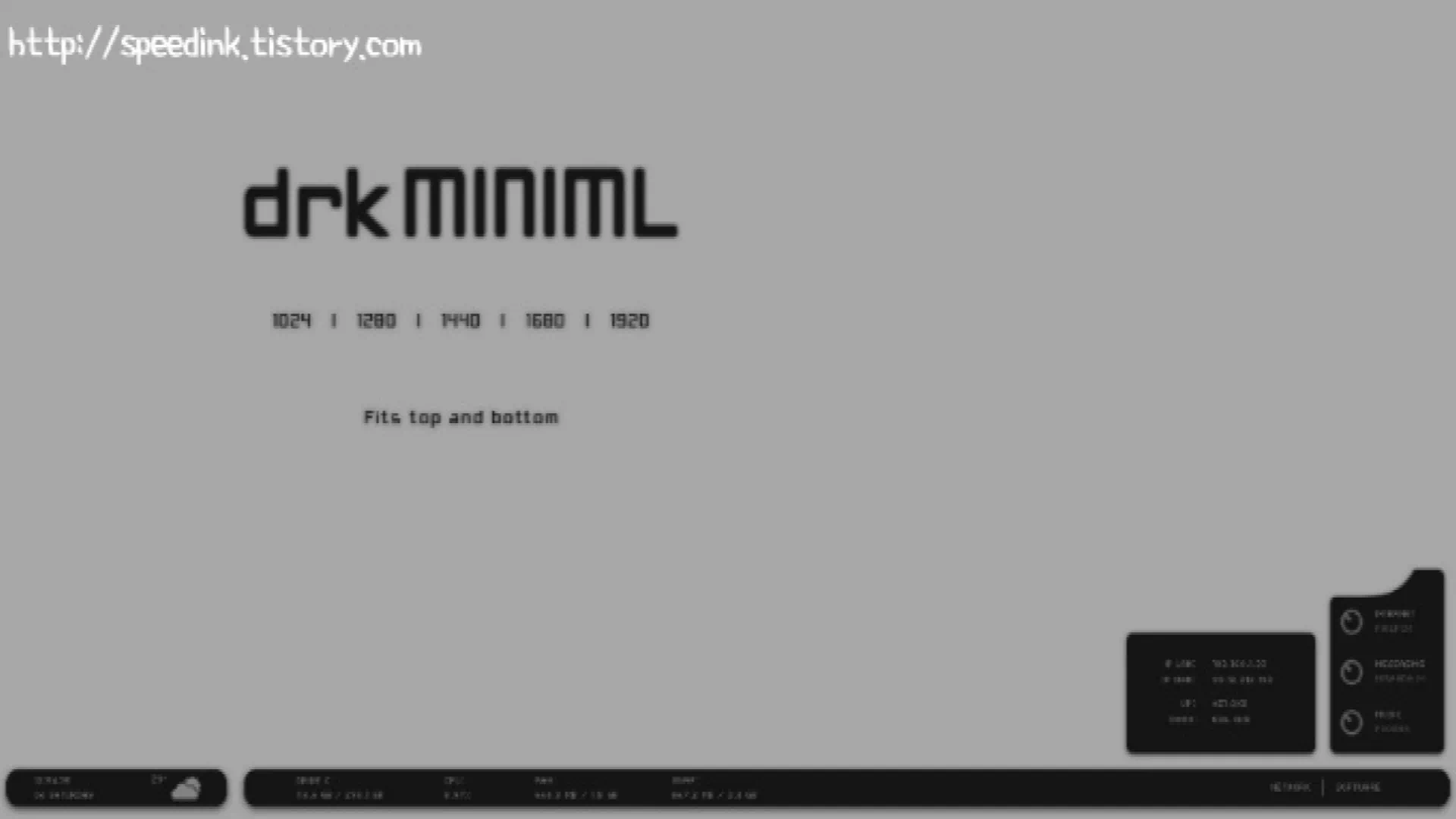 Rainmeter - drk MINIML 레인미터 스킨