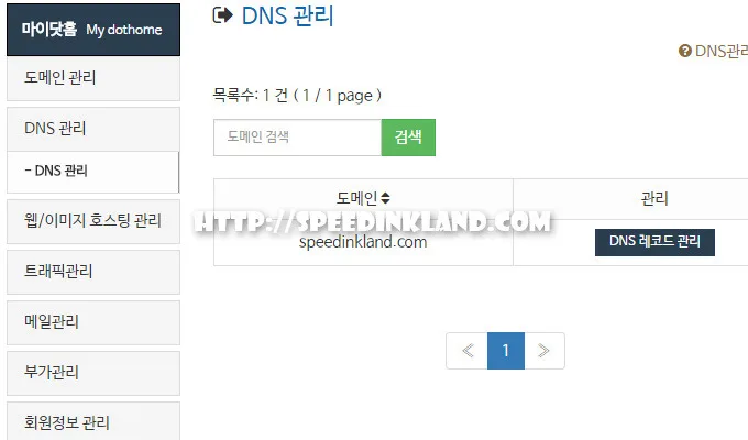 티스토리 DNS CMANE 레코드 변경 (닷홈) 1