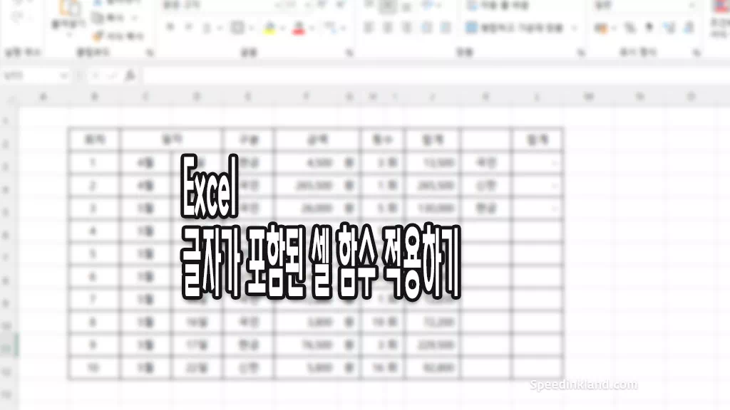 엑셀 글자가 포함된 값 함수 적용하기