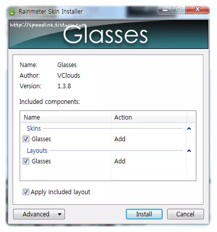 Rainmeter - Glasses 레인미터 스킨 3 Rainmeter - Glasses 레인미터 스킨 2