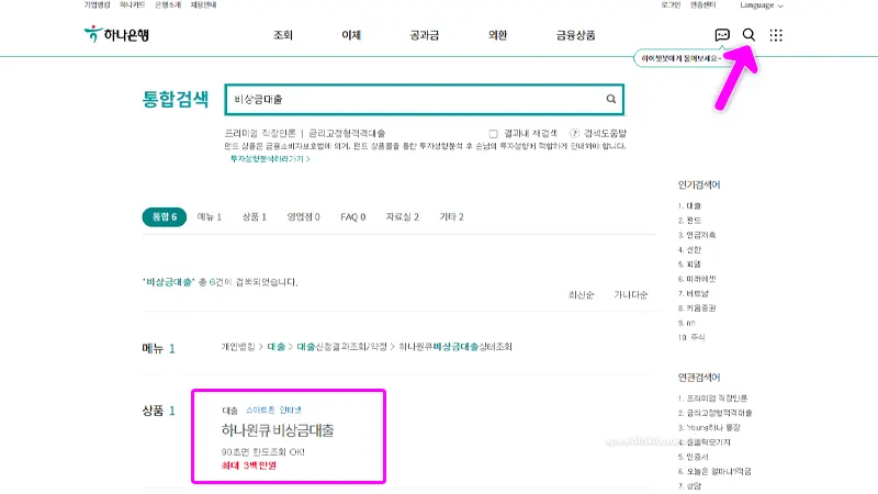 하나은행 비상금대출 주부 무직자도 가능한 소액 마이너스 통장 4 웹페이지에서 신청하는 방법