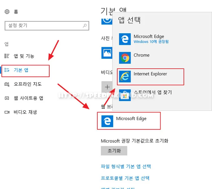 윈도우10 인터넷 기본 프로그램 변경 7 윈도우10 인터넷 기본 프로그램 변경 6