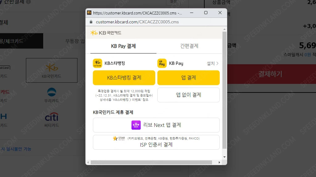 국민카드 KB Pay 앱카드 결제하는 방법 6 국민카드 결제 방법 선택