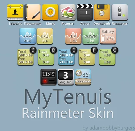 Rainmeter - My Tenuis 레인미터 스킨 1 Rainmeter - My Tenuis 레인미터 스킨