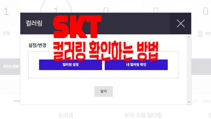 SKT 컬러링 확인하는 방법 PC, 모바일 앱을 이용하여 통화연결음 확인 1