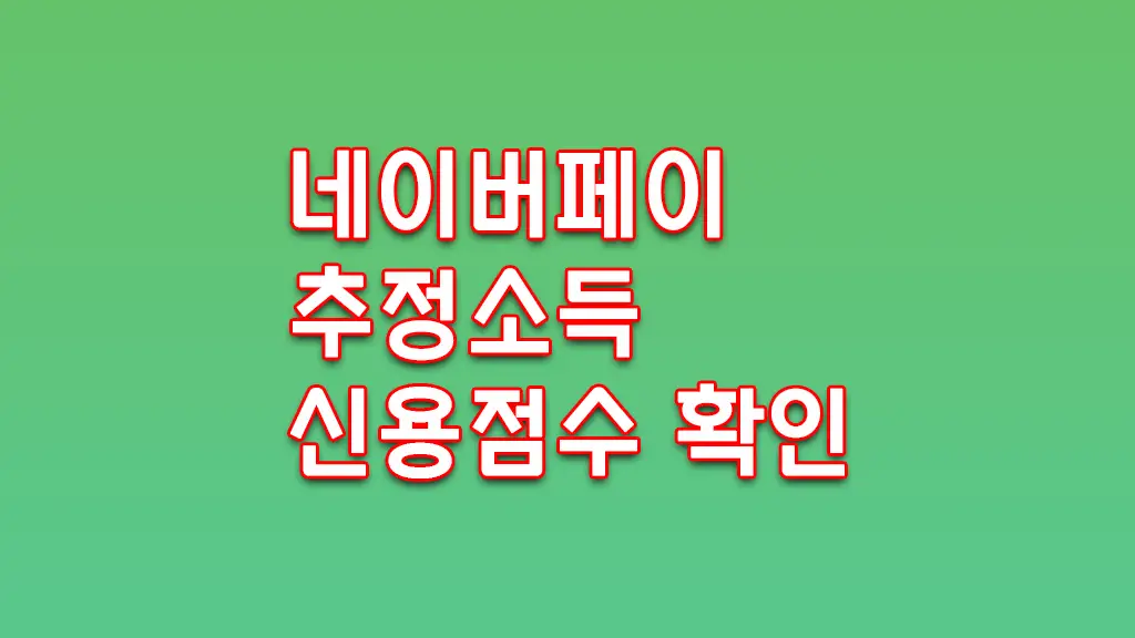 추정소득 및 신용점수 확인하는 방법 대출 네이버페이 나이스지키미