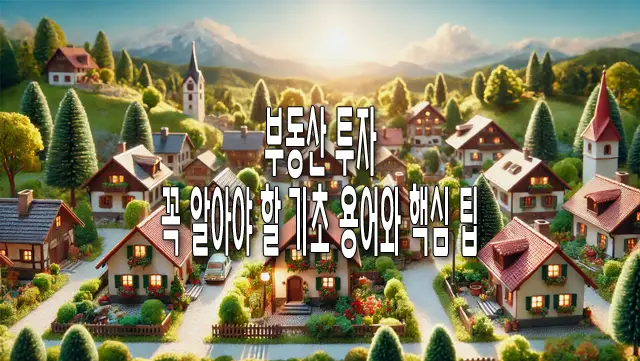 부동산 투자에 꼭 알아야 할 기초 용어와 핵심 팁