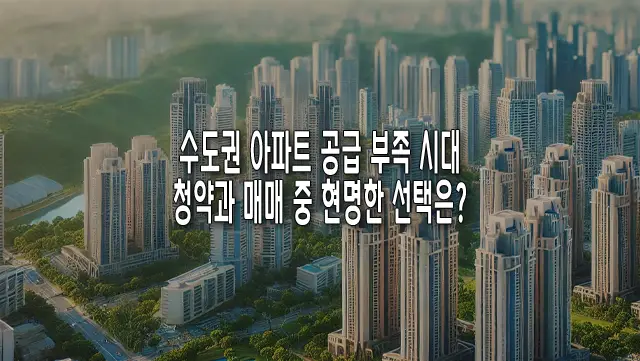 수도권 아파트 공급 부족 시대, 청약과 매매 중 현명한 선택은?