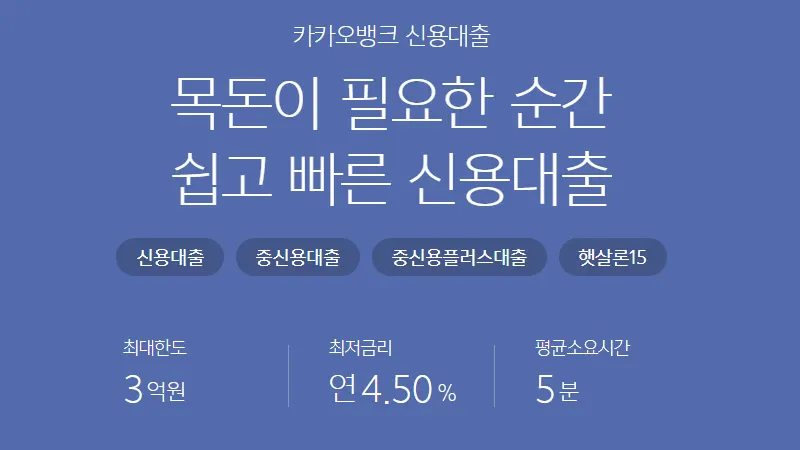 카카오뱅크 신용대출 알아보기