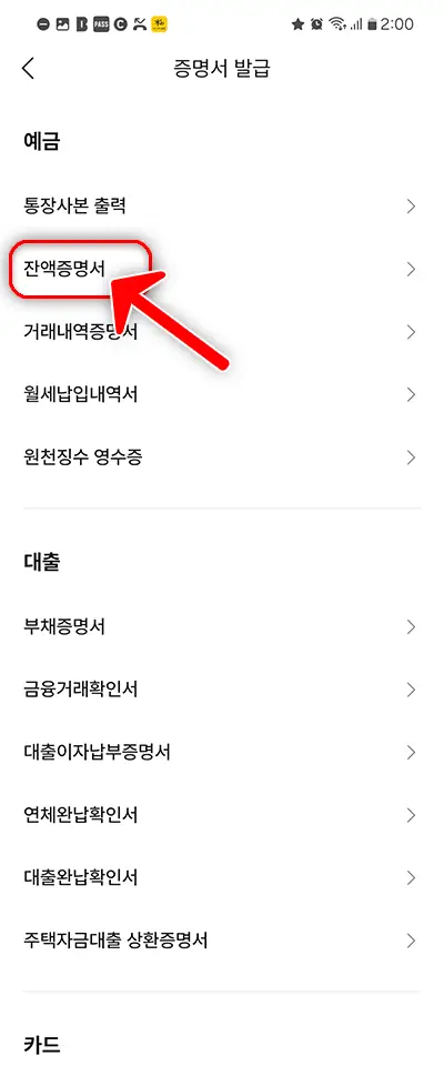 잔액증명서